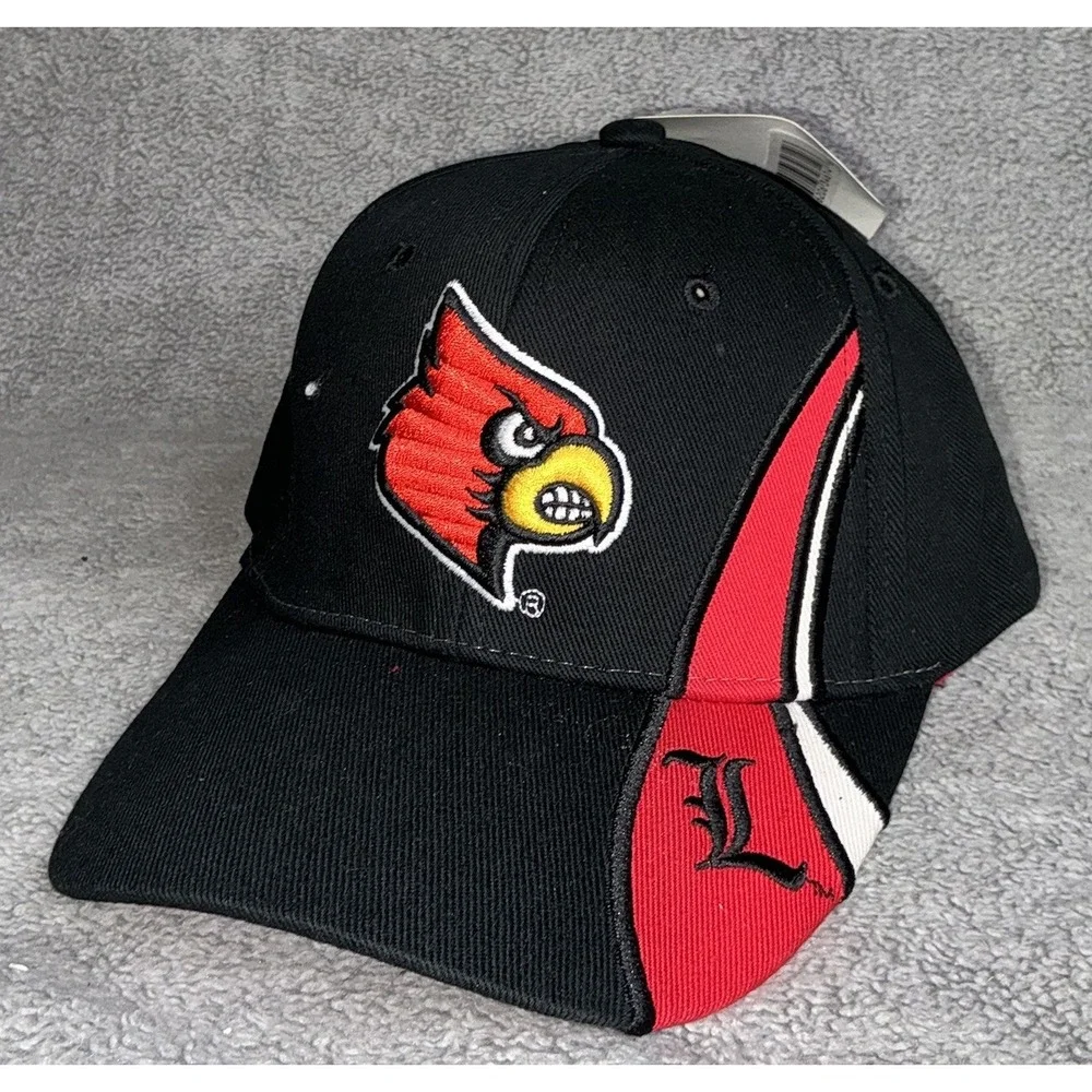 Louisville Cardinals Team Colors Strap Back Cap Hat with‎ Embroidered Logo